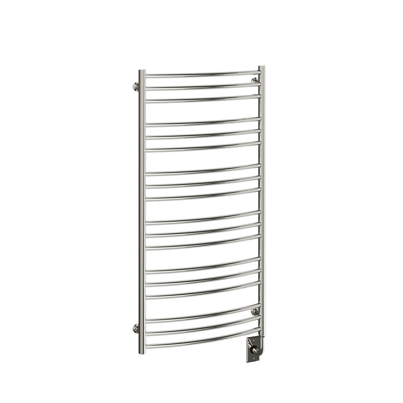 ICO Laveno electric hardwired towel warmer, 23.5 x 47.5 in, Polished Nickel