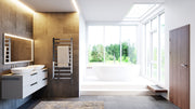 ICO Milano electric towel warmer, styled bathroom scene