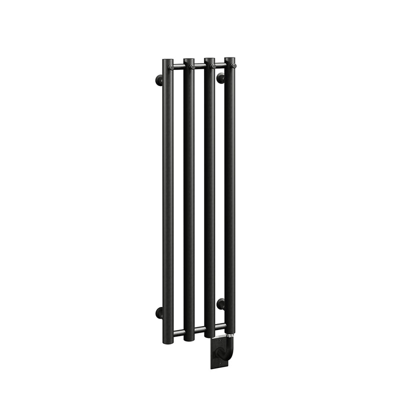 ICO Rosendal electric hardwired towel warmer, 10.5 x 37.5 in, Matte Black