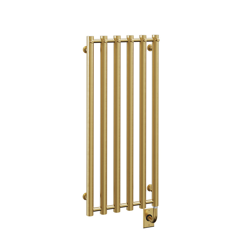 ICO Rosendal electric hardwired towel warmer, 16.5 x 37.5 in, Brushed Gold