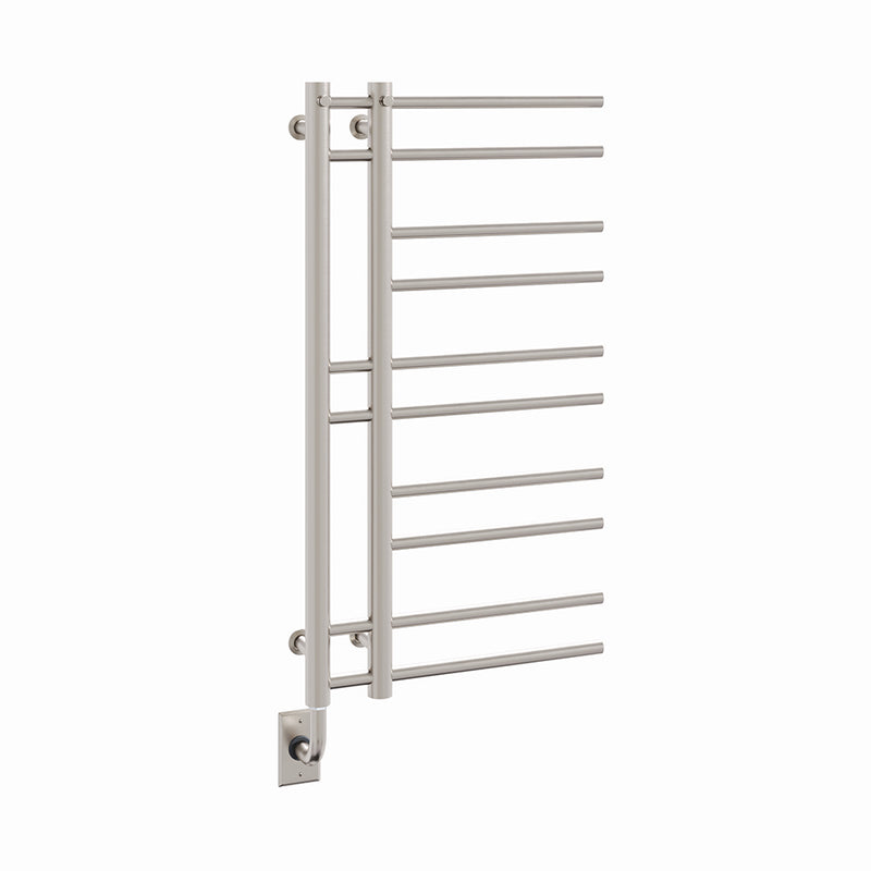 ICO Ortona electric hardwired towel warmer, 19.5 x 37 in, Brushed Nickel