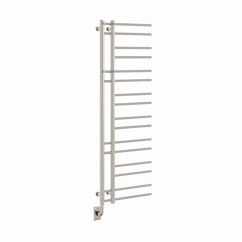 ICO Ortona electric hardwired towel warmer, 19.5 x 60.5 in, Brushed Nickel