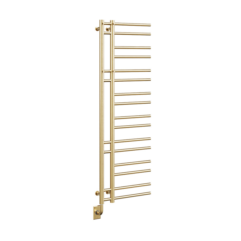 ICO Ortona electric hardwired towel warmer, 19.5 x 60.5 in, Brushed Gold