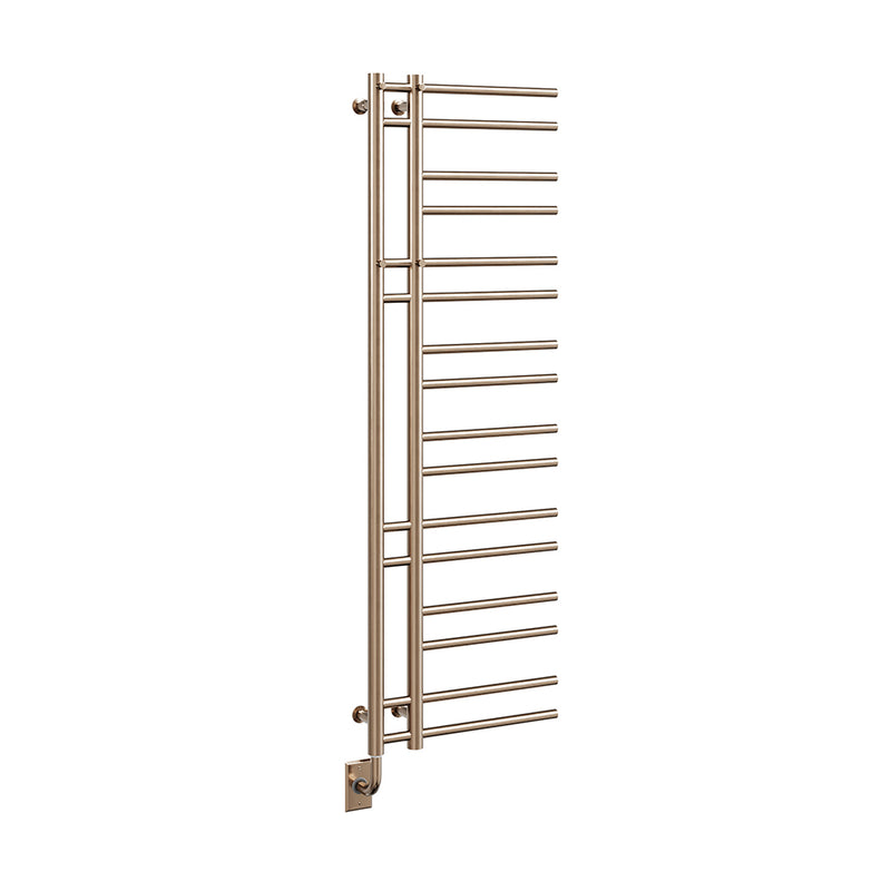 ICO Ortona electric hardwired towel warmer, 19.5 x 60.5 in, Brushed Bronze