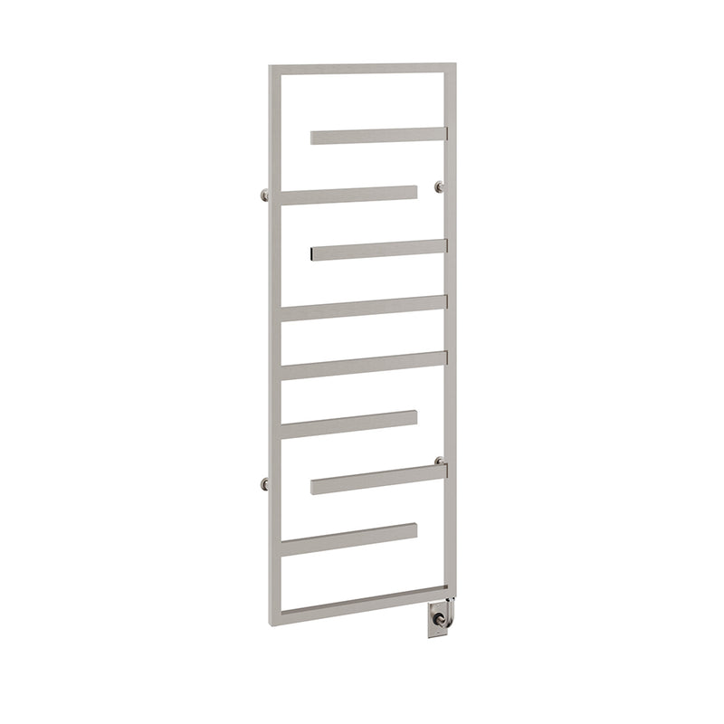 ICO Vasto electric hardwired towel warmer, 23.5 x 64 in, Brushed Nickel