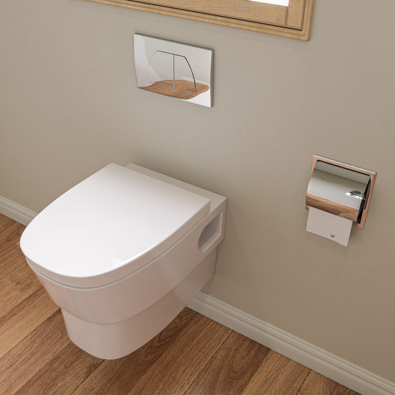 EAGO WD332 Modern Wall-Mounted Dual Flush White Ceramic Toilet