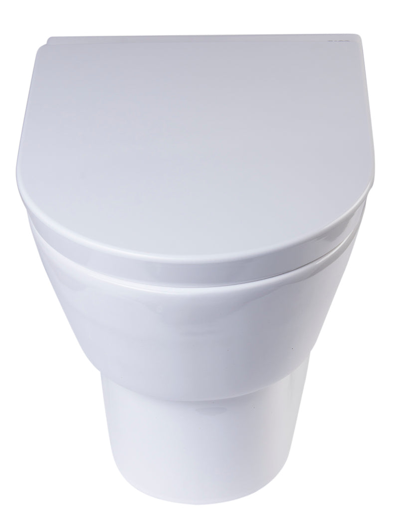 EAGO WD332 Modern Wall-Mounted Dual Flush White Ceramic Toilet