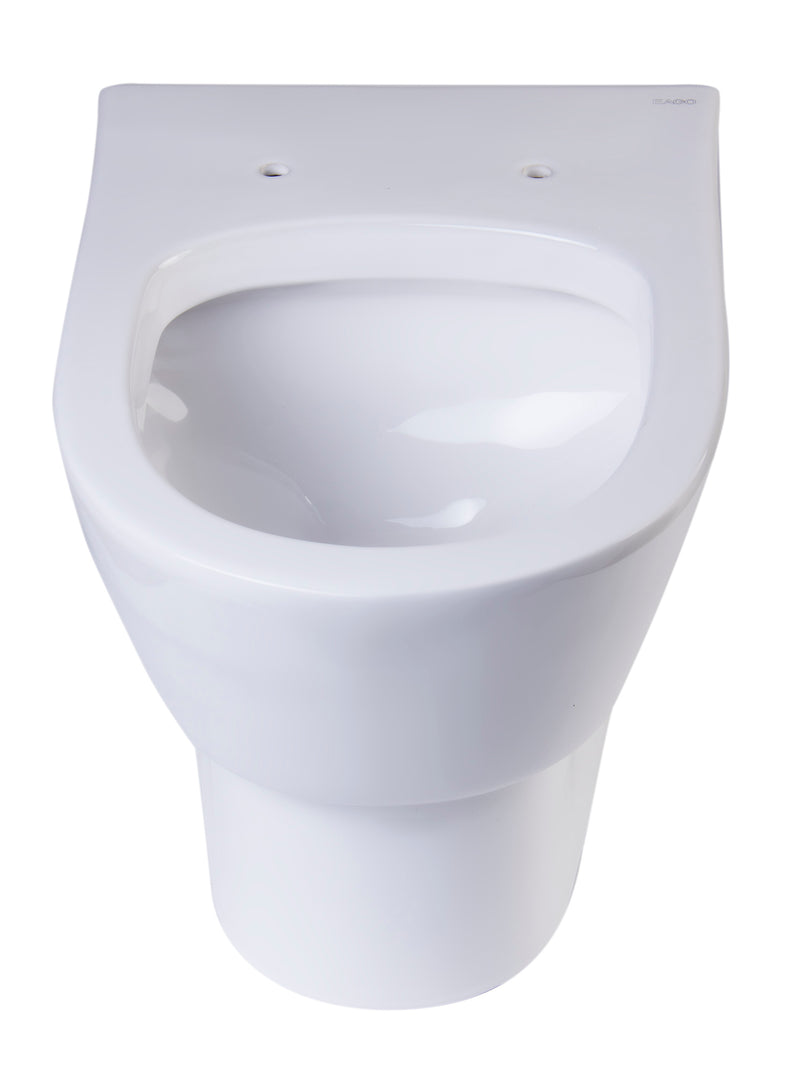 EAGO WD332 Modern Wall-Mounted Dual Flush White Ceramic Toilet