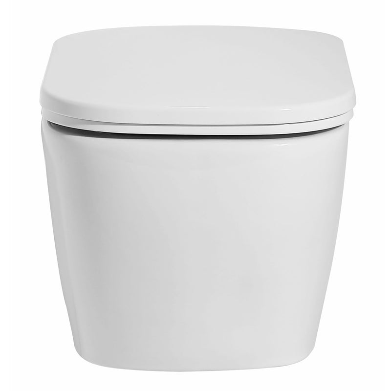 EAGO WD390 Modern Wall-Mounted Dual Flush White Ceramic Toilet WD390