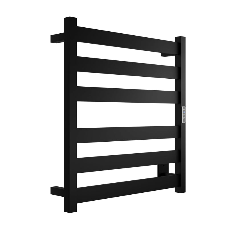ANZZI Note Series 6-Bar Stainless Steel Wall Mounted Towel Warmer in Matte Black