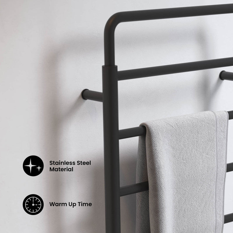 Swiss Madison Ivy 8-Bar Electric Towel Warmer in Matte Black