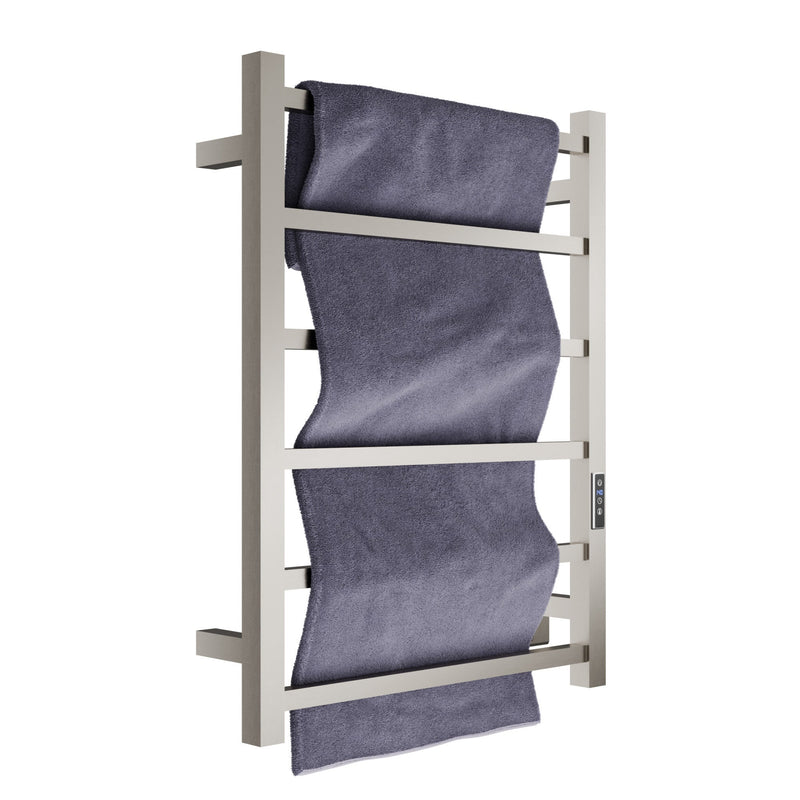 ANZZI Charles Series 6-Bar Wall Mounted Towel Warmer Dual Installation, Digital Control Panel