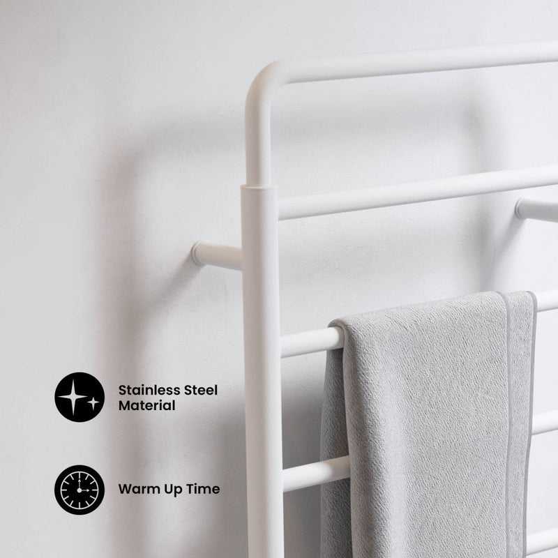Swiss Madison Ivy 8-Bar Electric Towel Warmer in Matte White