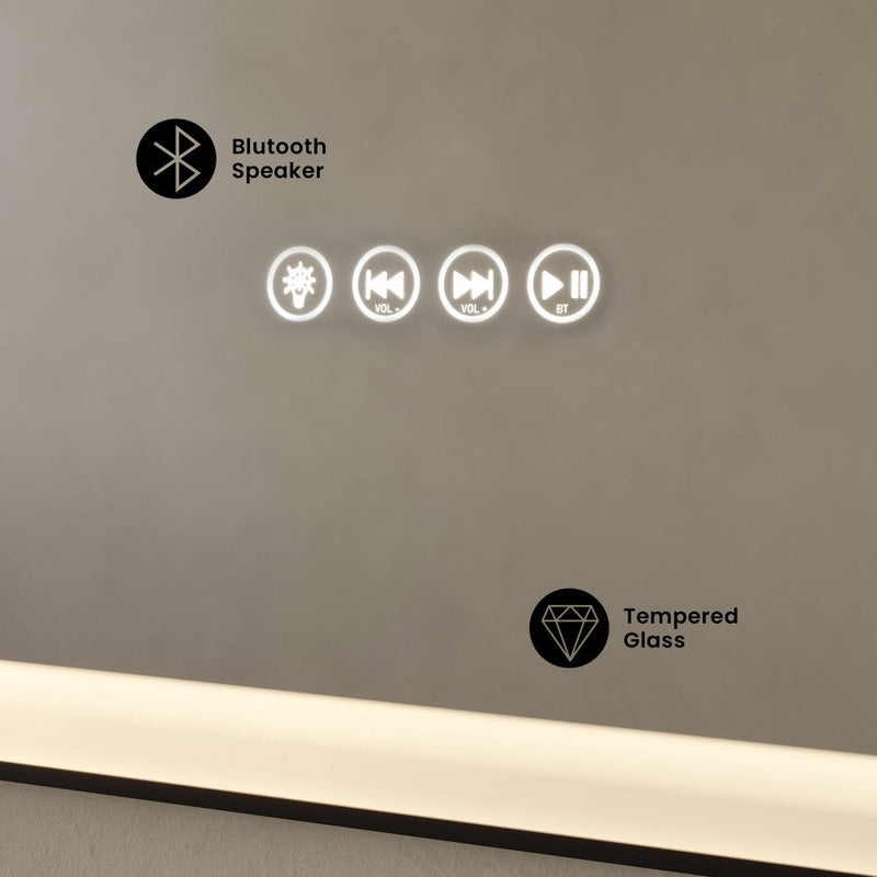 Swiss Madison Carre 24 in. x 36 in. Rectangular LED Anti-Fog Smart Mirror with Bluetooth SM-VM1501CH