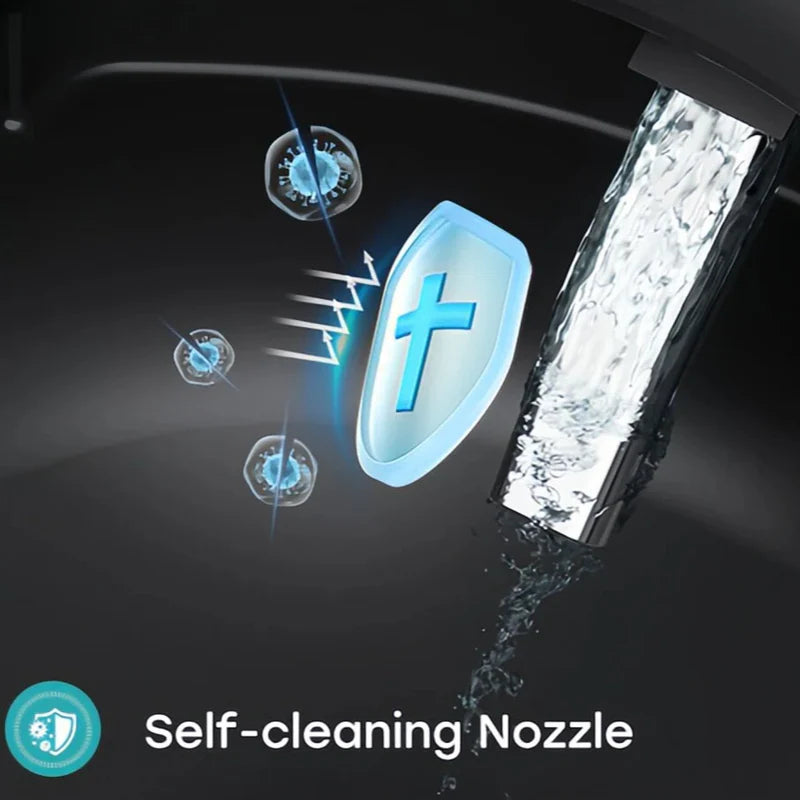 HOROW Black Smart Toilet With Bidet Seat For 12 Inch Rough In Model T36