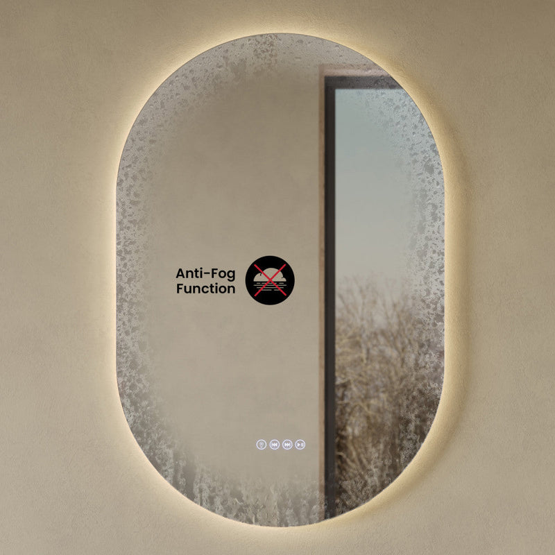 Swiss Madison Aura 24 in. x 36 in. Pill Shaped LED Anti-Fog Smart Mirror with Bluetooth SM-VM9601CH