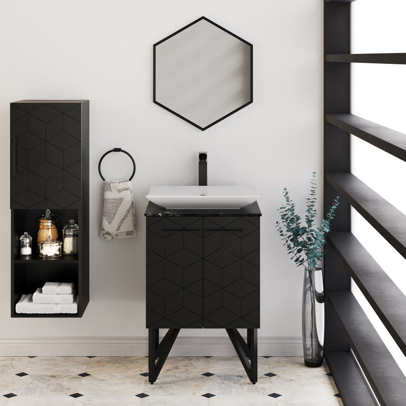 Swiss Madison Annecy 19 in. Vanity Mirror in Phantom Black SM-VM100