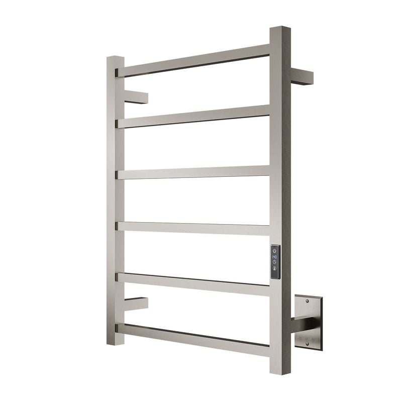 ANZZI Charles Series 6-Bar Wall Mounted Towel Warmer Dual Installation, Digital Control Panel