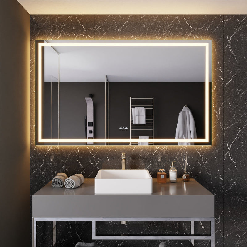 ANZZI Frameless LED Front/Back Light Bathroom Mirror with Defogger 36-in. x 60-in.