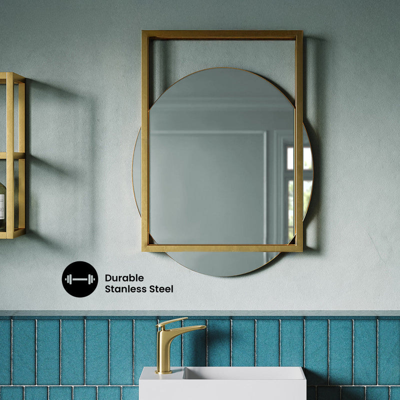 Swiss Madison Pierre 35.5 in. Vanity Mirror in Brushed Gold SM-VM50BG