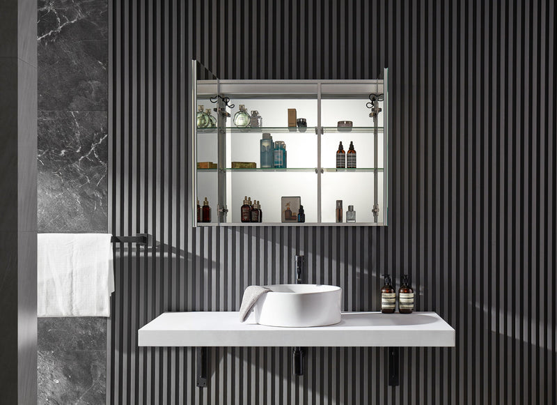 ANZZI Ether Frameless LED Mirror Bathroom Cabinet 28 in. x 32 in. BA-LMDFVCB007AL