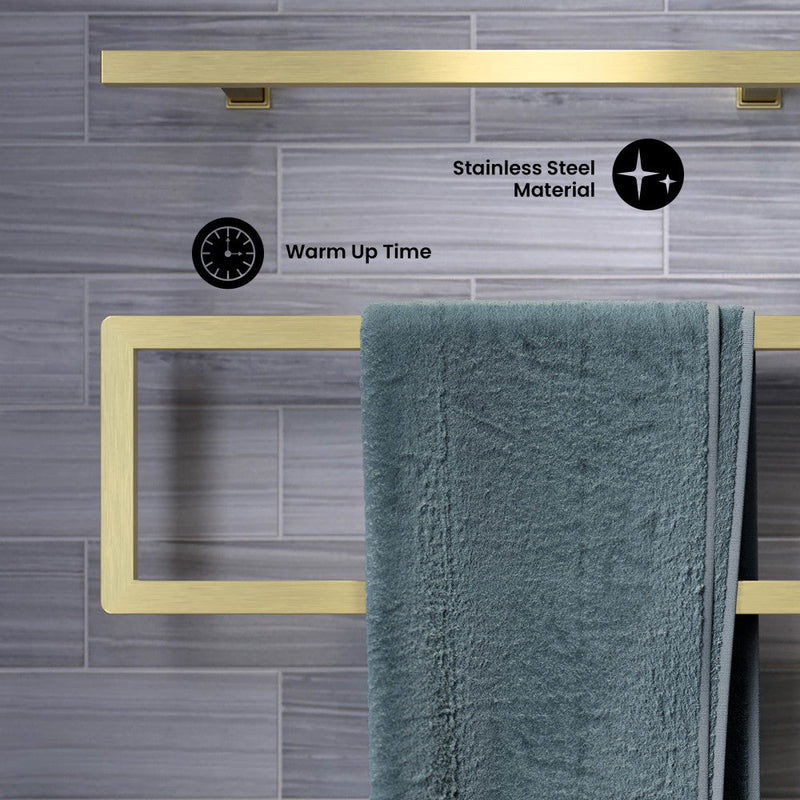 Swiss Madison Voltaire 5-Bar Electric Towel Warmer in Brushed Gold