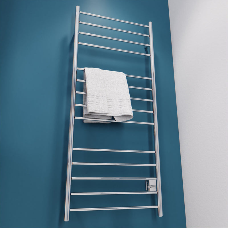 ANZZI Elgon Series 14-Bar Wall Mounted Towel Warmer (20.86" W x 48.62" H), Dual Installation (Hardwire/Plug-In), Quick Warm Time, Rhino Alloy Certified