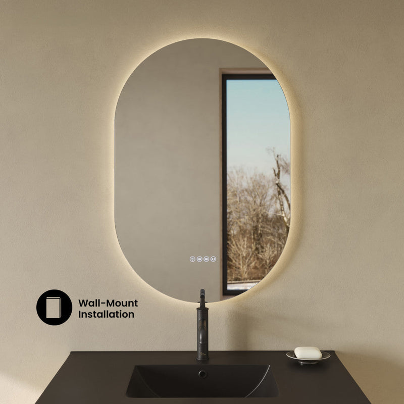 Swiss Madison Aura 24 in. x 36 in. Pill Shaped LED Anti-Fog Smart Mirror with Bluetooth SM-VM9601CH