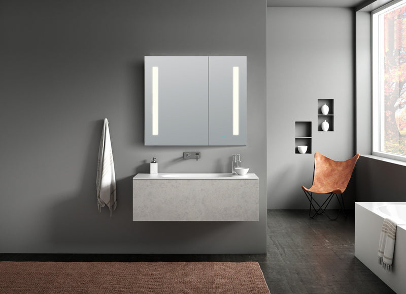 ANZZI Ether Frameless LED Mirror Bathroom Cabinet 28 in. x 32 in. BA-LMDFVCB007AL