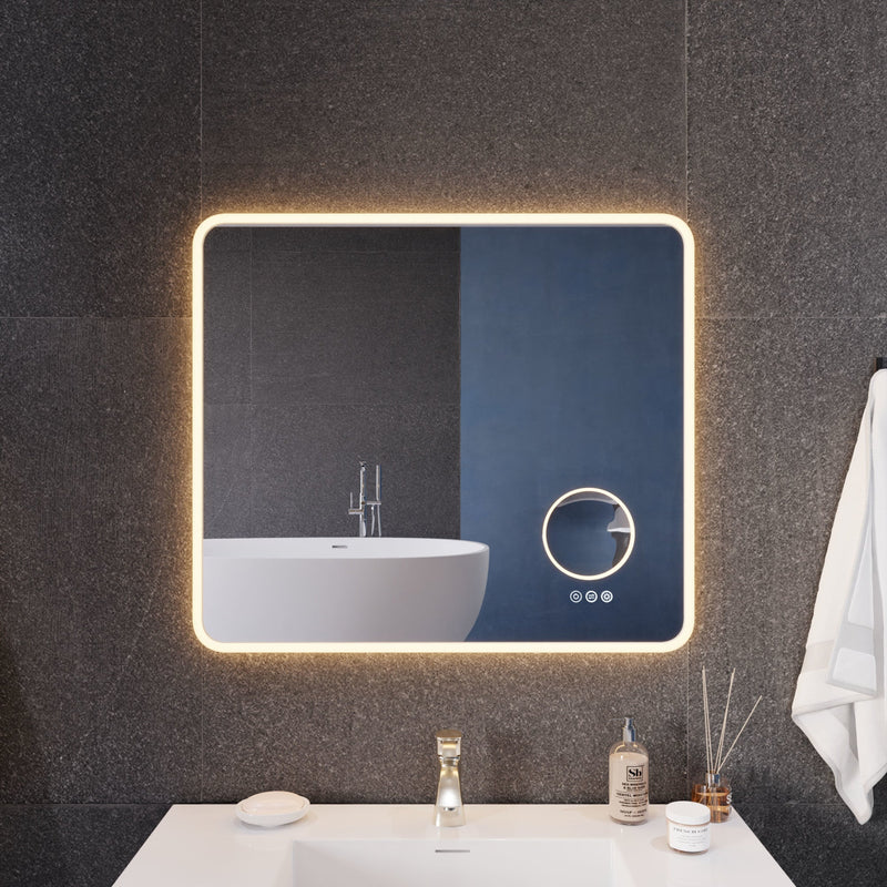 ANZZI LED Bathroom Mirror with 3X Magnification and Defogger 27-in. x 31-in.