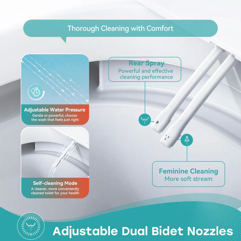 HOROW T30 Bidet Toilet With Non Electric Seat For 12 Inch Rough In ADA Height