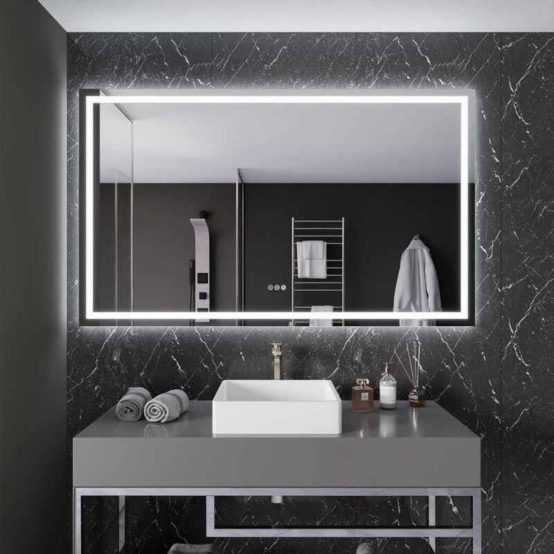 ANZZI Frameless LED Front/Back Light Bathroom Mirror with Defogger 36-in. x 60-in.
