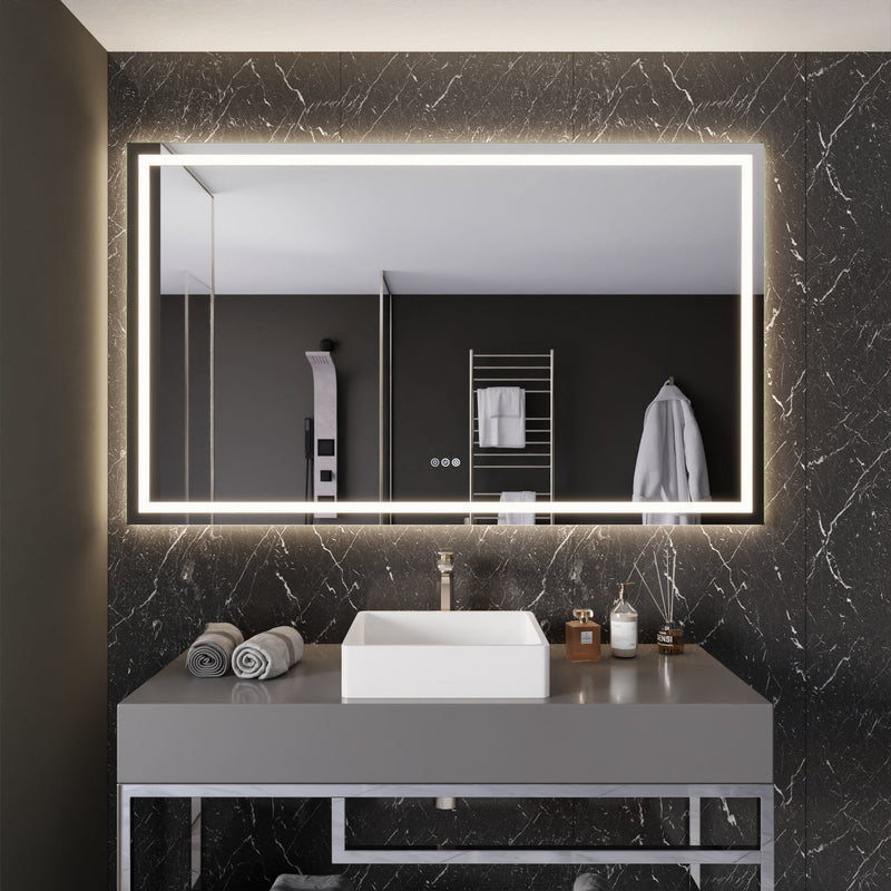 ANZZI Frameless LED Front/Back Light Bathroom Mirror with Defogger 36-in. x 60-in.