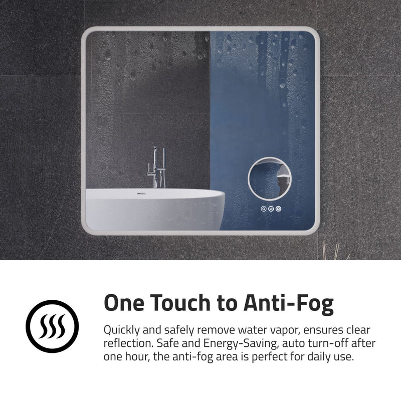 ANZZI LED Bathroom Mirror with 3X Magnification and Defogger 27-in. x 31-in.