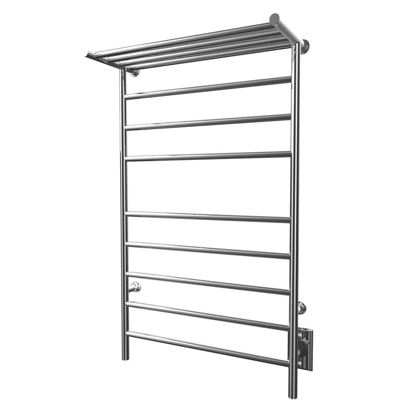 ICO Kontour Angle Electric Hardwired Towel Warmer with Shelf