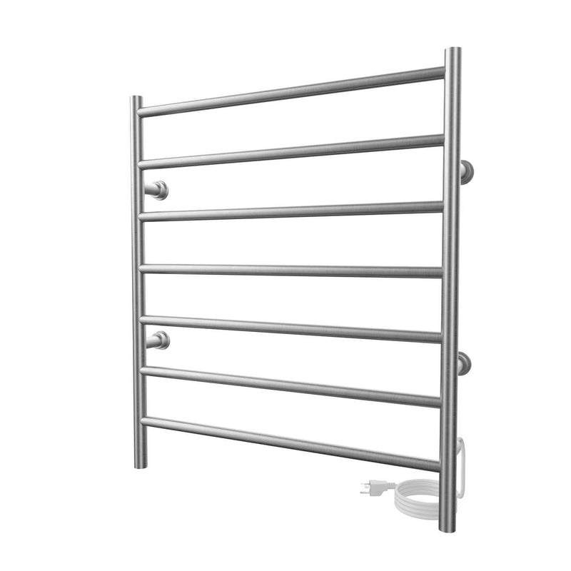 ICO Kontour Linear electric plug-in towel warmer, Brushed Nickel