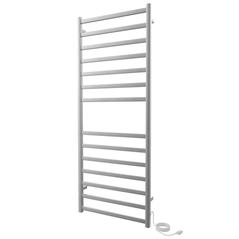 ICO Kontour Square electric plug-in towel warmer, Brushed Nickel