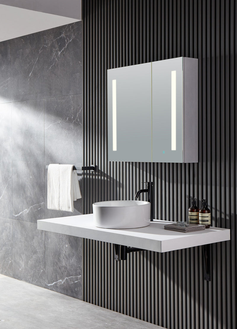 ANZZI Ether Frameless LED Mirror Bathroom Cabinet 28 in. x 32 in. BA-LMDFVCB007AL