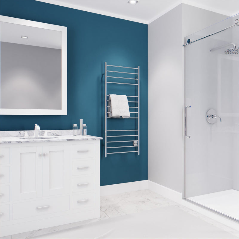 ANZZI Elgon Series 14-Bar Wall Mounted Towel Warmer (20.86" W x 48.62" H), Dual Installation (Hardwire/Plug-In), Quick Warm Time, Rhino Alloy Certified