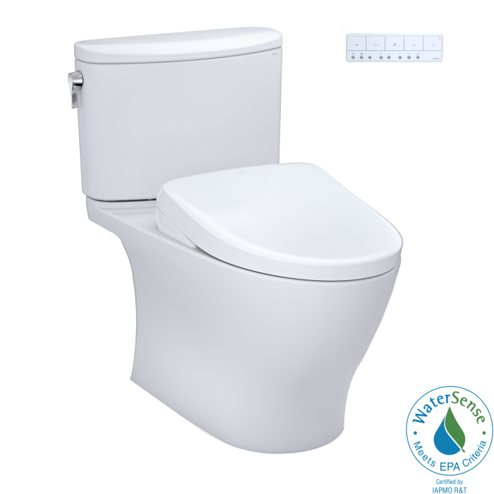 TOTO Nexus 1G Washlet 1.0 GPF Two Piece Elongated Toilet with Auto Flush S7 Contemporary Bidet Seat MW4424736CUFGA#01
