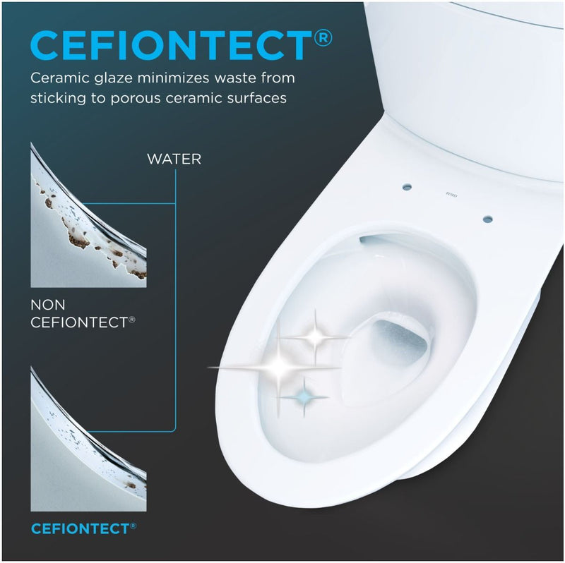 TOTO Drake II Elongated WASHLET plus S7 1.28 GPF Two Piece Toilet MW4544726CEFGA#01