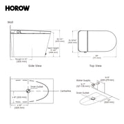 HOROW N30 bidet toilet dimensions spec sheet
