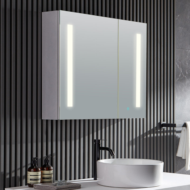 ANZZI Ether Frameless LED Mirror Bathroom Cabinet 28 in. x 32 in. BA-LMDFVCB007AL
