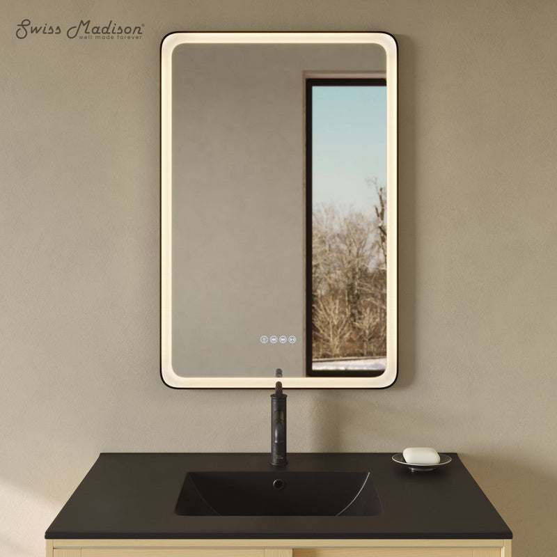 Swiss Madison Carre 24 in. x 36 in. Rectangular LED Anti-Fog Smart Mirror with Bluetooth SM-VM1501CH