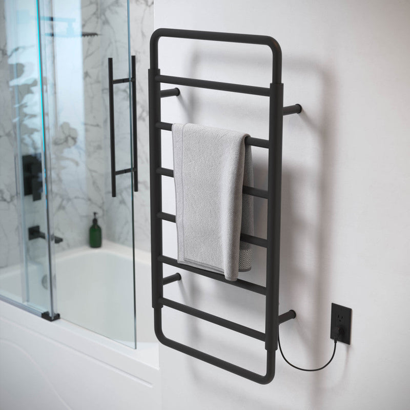 Swiss Madison Ivy 8-Bar Electric Towel Warmer in Matte Black