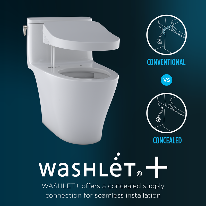 TOTO Drake WASHLET+ S7A Two Piece Toilet 1.6 GPF MW7764736CSG#01