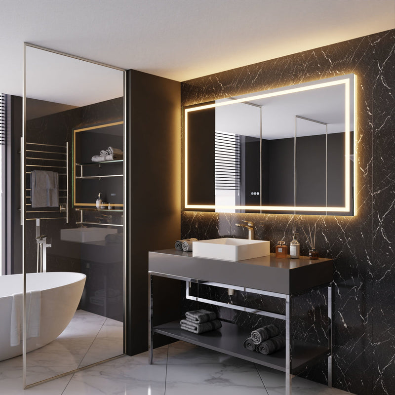 ANZZI Frameless LED Front/Back Light Bathroom Mirror with Defogger 36-in. x 60-in.