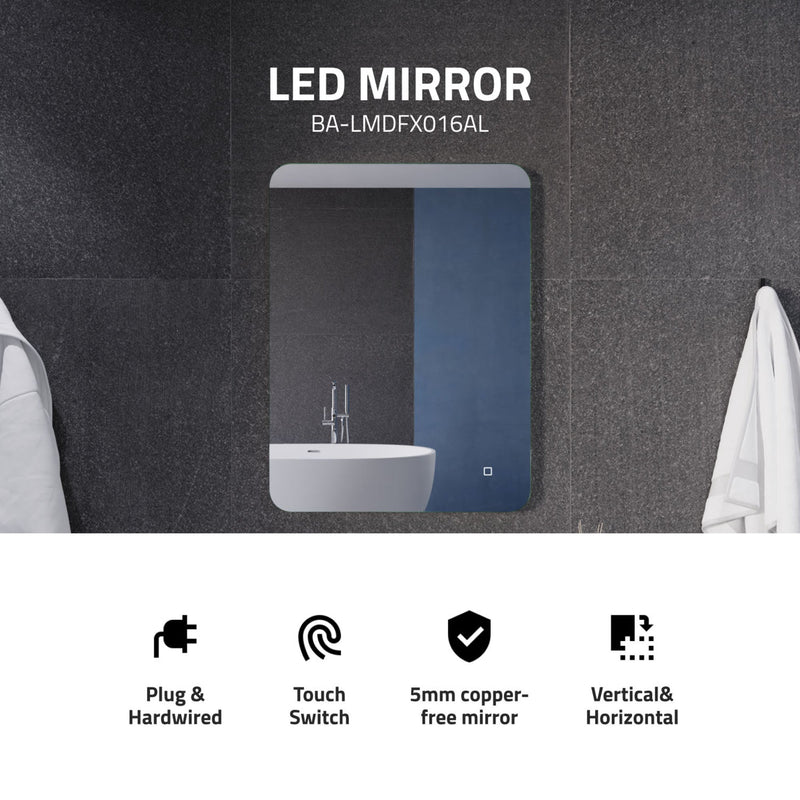 ANZZI LED Back Lighting Bathroom Mirror with Defogger 32-in. x 24-in. BA-LMDFX016AL