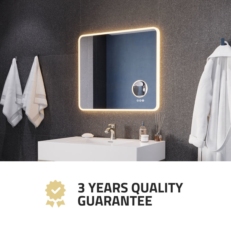 ANZZI LED Bathroom Mirror with 3X Magnification and Defogger 27-in. x 31-in.