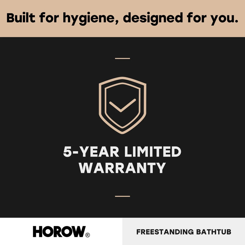 HOROW 59 Inch Acrylic Back to Wall Tub with Faucet and Shower Head Model SU59-MB